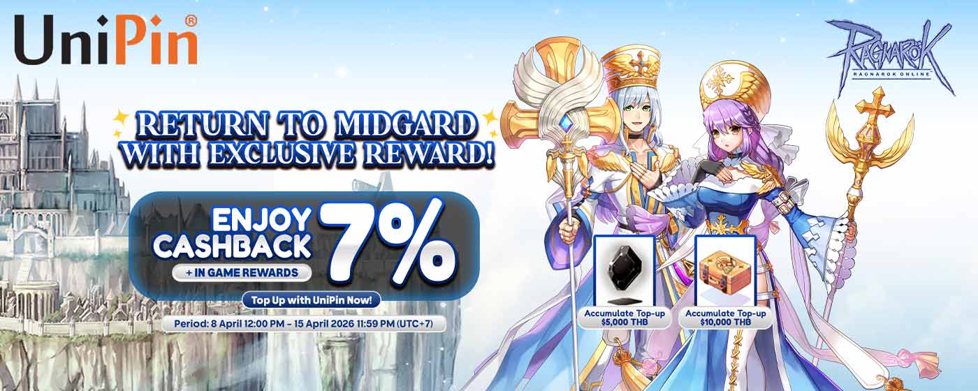 Return to Midgard with Exclusive 7% Cashback + In game reward (TH)